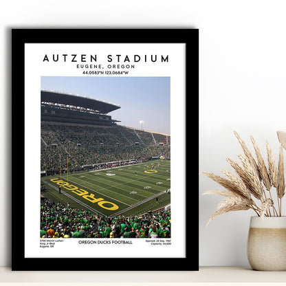 Autzen Stadium , Oregon Ducks Football Stadium Wall Art Print, Sport Art Print, Framed Art Prints Wall Decor