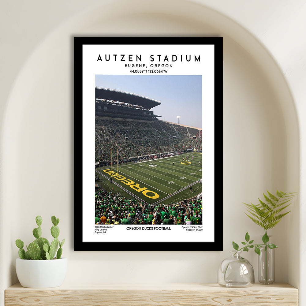 Autzen Stadium , Oregon Ducks Football Stadium Wall Art Print, Sport Art Print, Framed Art Prints Wall Decor
