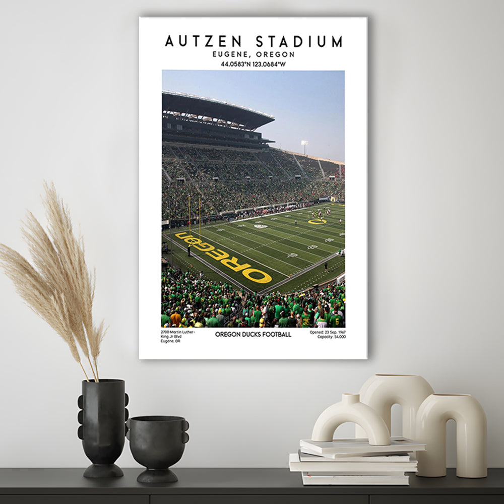 Autzen Stadium, Oregon Ducks Football Stadium Wall Art Print, Sport Art Print, Canvas Prints Wall Art, Man Cave Decor