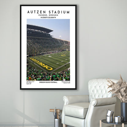 Autzen Stadium , Oregon Ducks Football Stadium Wall Art Print, Sport Art Print, Framed Canvas Prints Wall Art