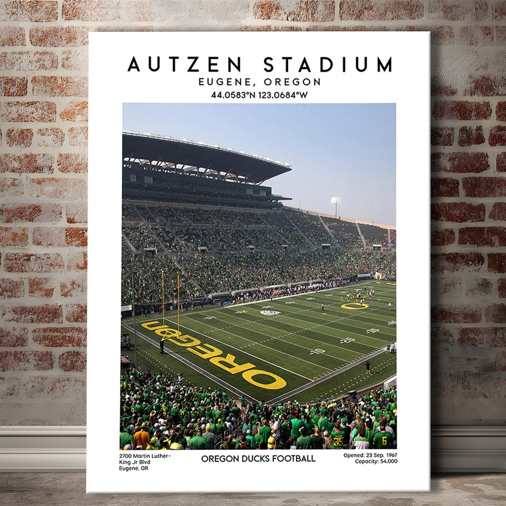 Autzen Stadium, Oregon Ducks Football Stadium Wall Art Print, Sport Art Print, Canvas Prints Wall Art, Man Cave Decor