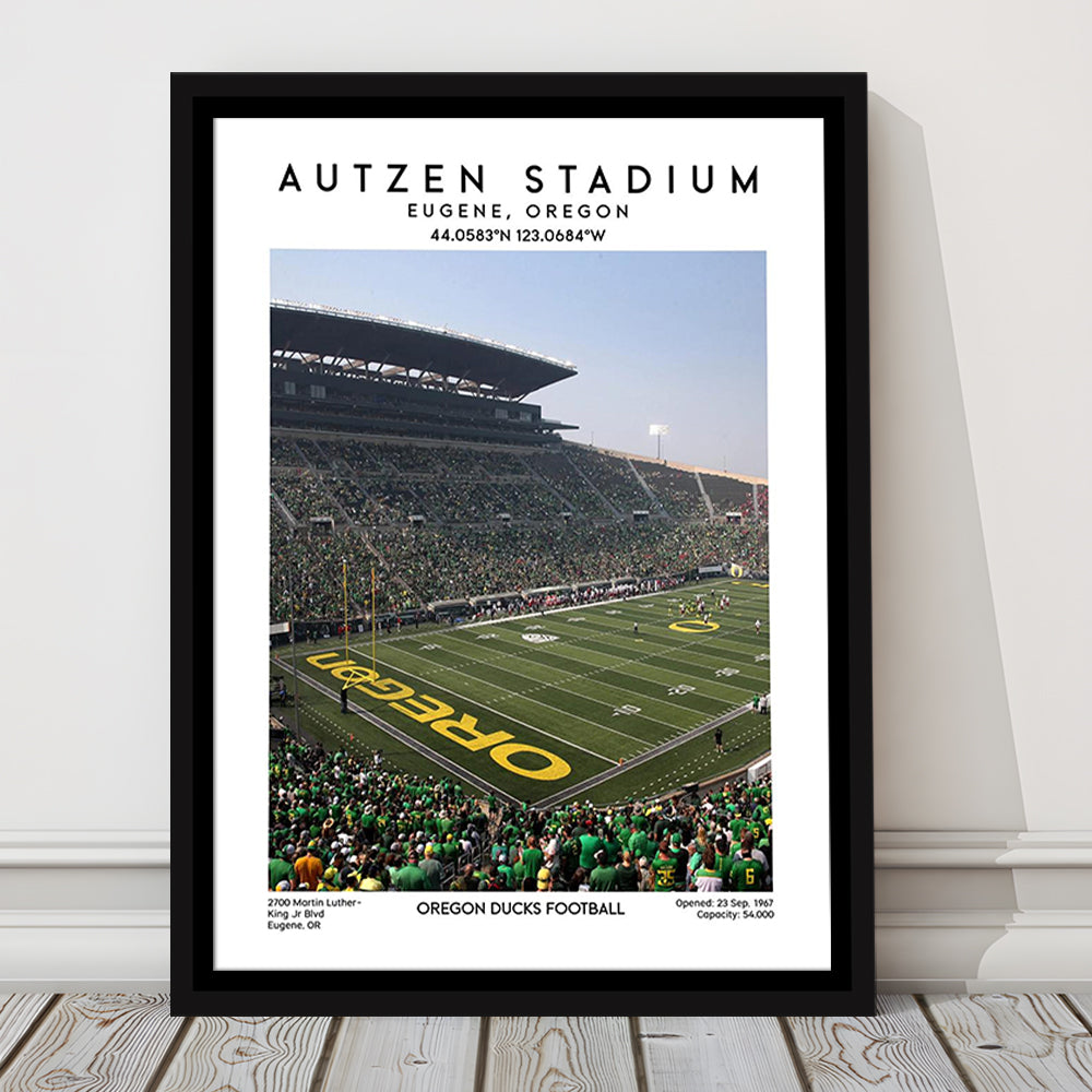 Autzen Stadium , Oregon Ducks Football Stadium Wall Art Print, Sport Art Print, Framed Canvas Prints Wall Art