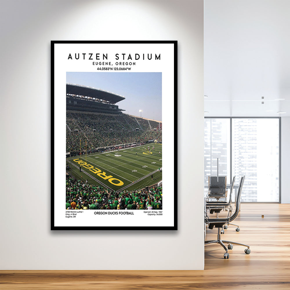 Autzen Stadium , Oregon Ducks Football Stadium Wall Art Print, Sport Art Print, Framed Art Prints Wall Decor