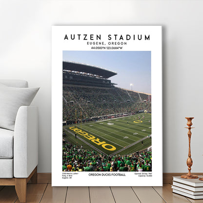 Autzen Stadium, Oregon Ducks Football Stadium Wall Art Print, Sport Art Print, Canvas Prints Wall Art, Man Cave Decor