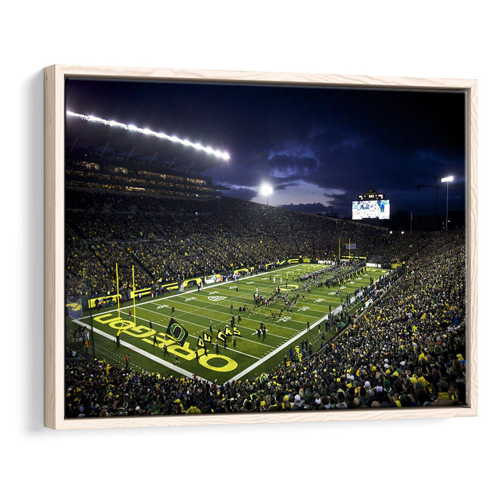 Autzen Stadium Oregon, Stadium Canvas, Sport Art, Fan Gifts, Framed Canvas Print Wall Art, Floating Frame