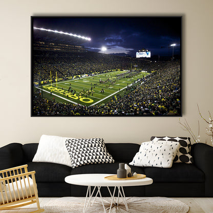 Autzen Stadium Oregon, Stadium Canvas, Sport Art, Fan Gifts, Framed Canvas Print Wall Art, Floating Frame