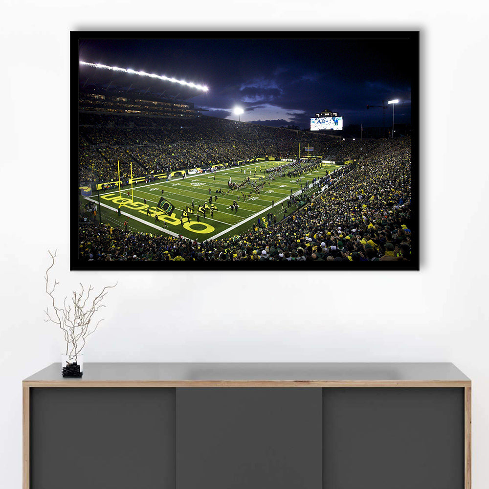 Autzen Stadium Oregon, Stadium Canvas, Sport Art, Fan Gifts, Framed Art Print Wall Decor, Picture Framed