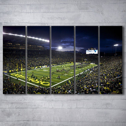 Autzen Stadium Oregon, Stadium Canvas, Sport Art, Fan Gifts, 5 Panel B, Extra Large Canvas, Canvas Print Wall Art