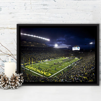 Autzen Stadium Oregon, Stadium Canvas, Sport Art, Fan Gifts, Framed Canvas Print Wall Art, Floating Frame