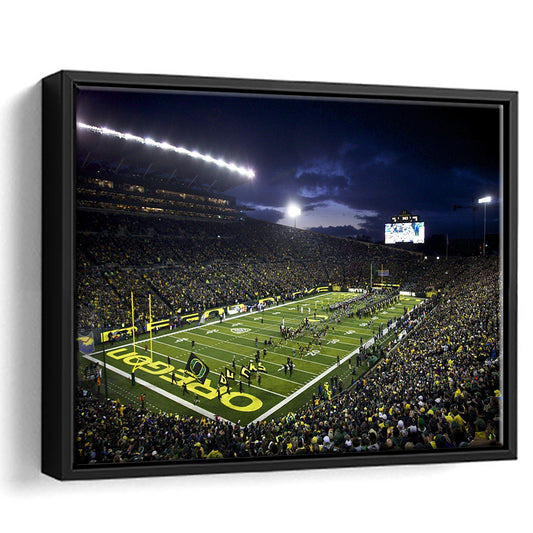 Autzen Stadium Oregon, Stadium Canvas, Sport Art, Fan Gifts, Framed Canvas Print Wall Art, Floating Frame