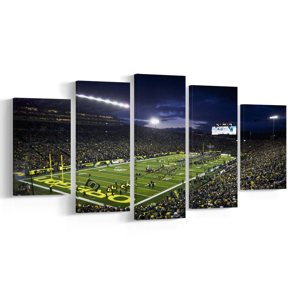 Autzen Stadium Oregon, Stadium Canvas, Sport Art, Fan Gifts, 5 Panel, Large Canvas, Canvas Print Wall Art