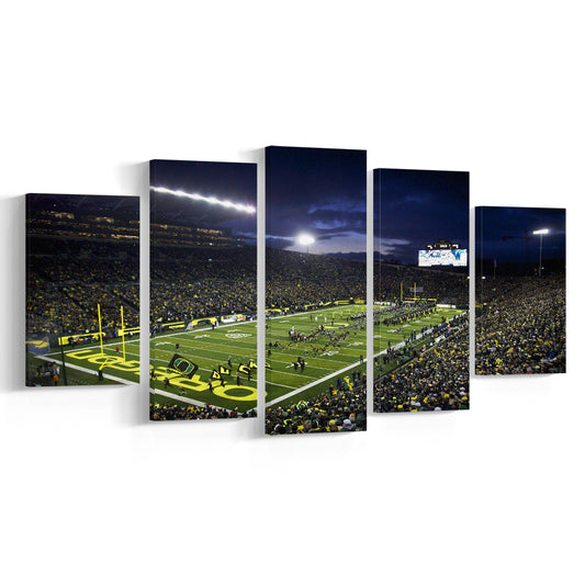 Autzen Stadium Oregon, Stadium Canvas, Sport Art, Fan Gifts, 5 Panel, Large Canvas, Canvas Print Wall Art