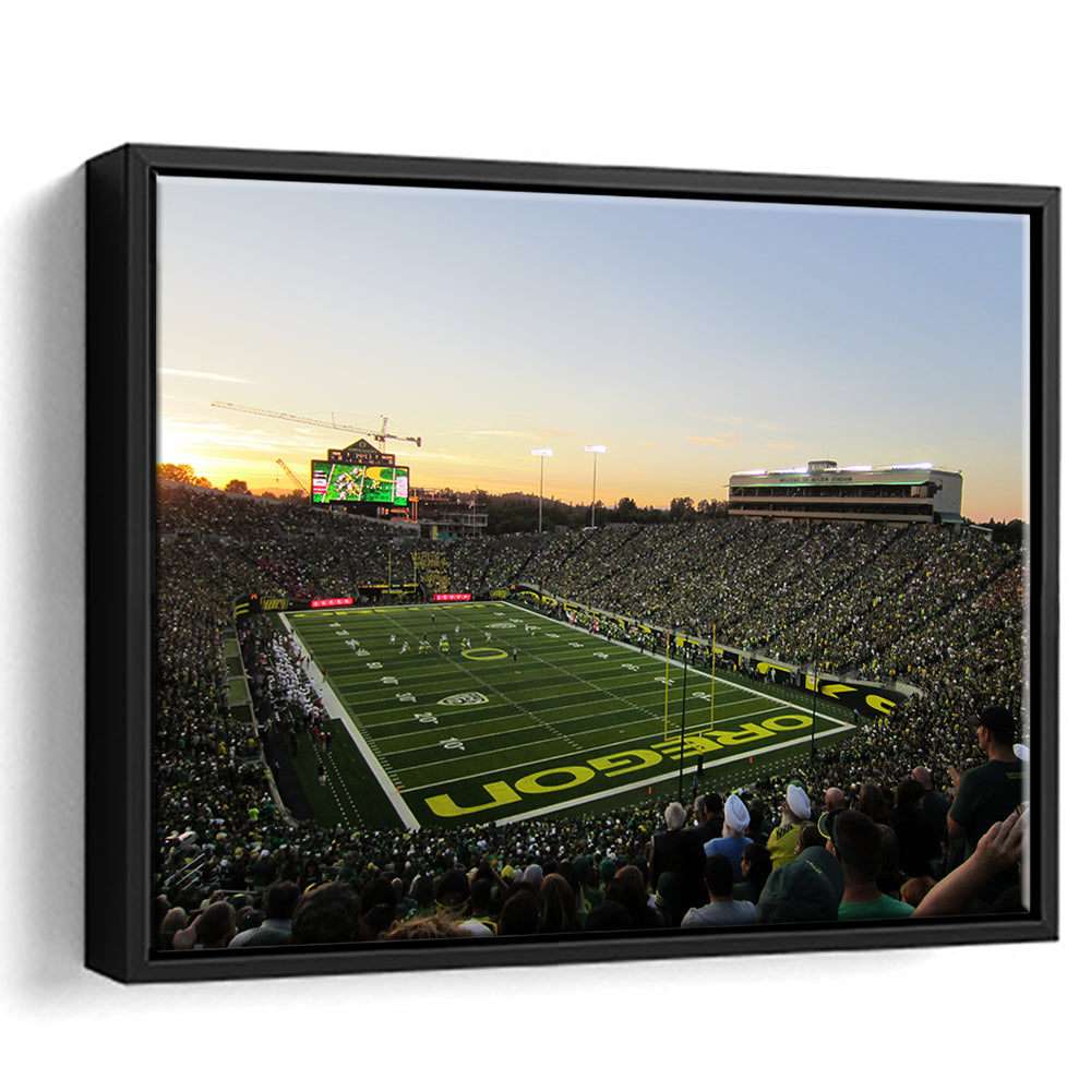 Autzen Stadium Oregon, Stadium Canvas, Sport Art, Framed Canvas Print Wall Art, Floating Frame