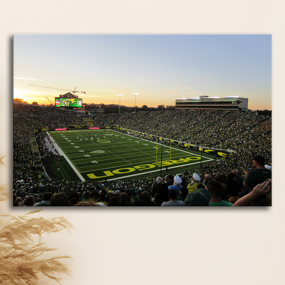 Autzen Stadium Oregon, Stadium Canvas, Sport Art, Gift for him, Man Cave Decor, Art Print, Canvas Print Wall Art