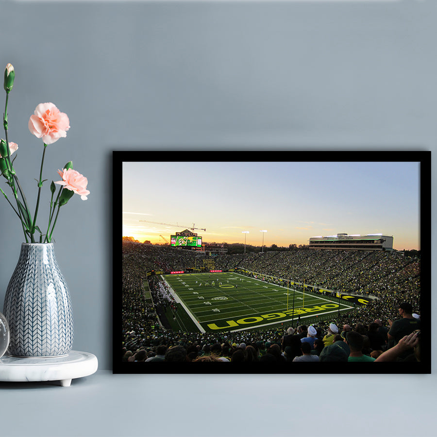Autzen Stadium Oregon, Stadium Canvas, Sport Art, Gift for him, Framed Art Print Wall Decor, Picture Framed