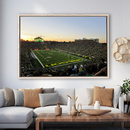 Autzen Stadium Oregon, Stadium Canvas, Sport Art, Framed Canvas Print Wall Art, Floating Frame