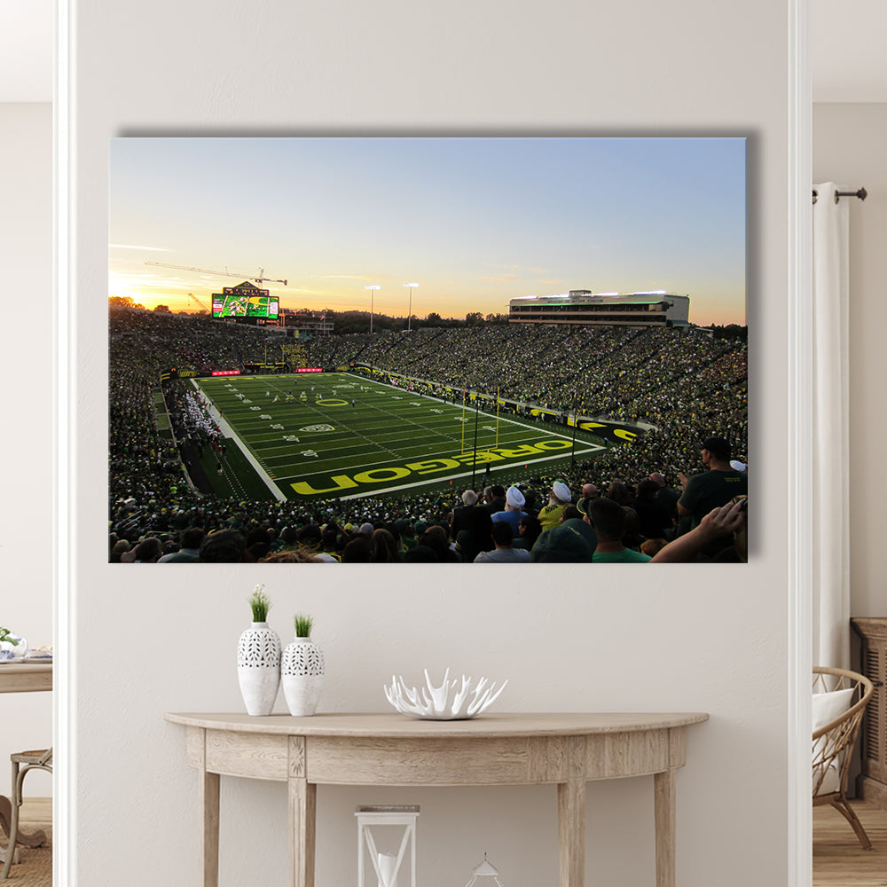 Autzen Stadium Oregon, Stadium Canvas, Sport Art, Gift for him, Man Cave Decor, Art Print, Canvas Print Wall Art