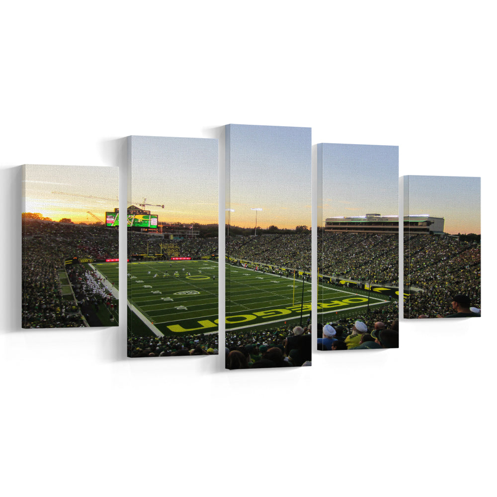 Autzen Stadium Oregon, Stadium Canvas, Sport Art, Gift for him, 5 Panel, Large Canvas, Canvas Print Wall Art