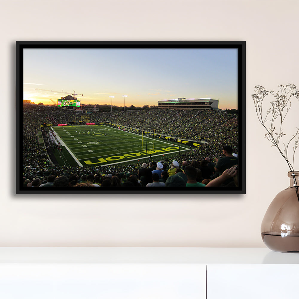 Autzen Stadium Oregon, Stadium Canvas, Sport Art, Framed Canvas Print Wall Art, Floating Frame