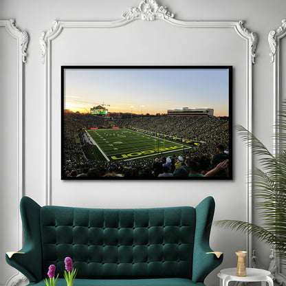 Autzen Stadium Oregon, Stadium Canvas, Sport Art, Gift for him, Framed Art Print Wall Decor, Picture Framed