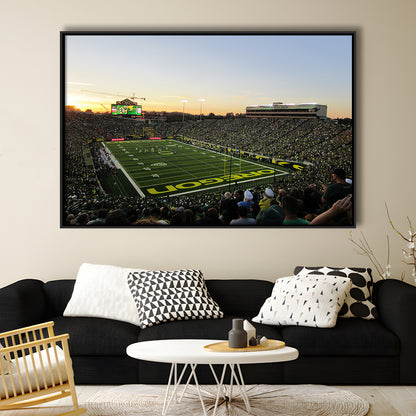 Autzen Stadium Oregon, Stadium Canvas, Sport Art, Framed Canvas Print Wall Art, Floating Frame