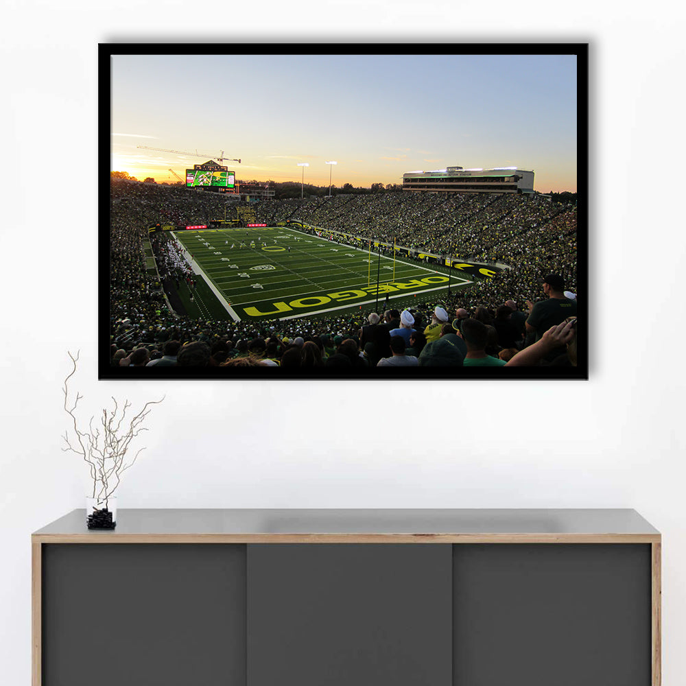 Autzen Stadium Oregon, Stadium Canvas, Sport Art, Gift for him, Framed Art Print Wall Decor, Picture Framed