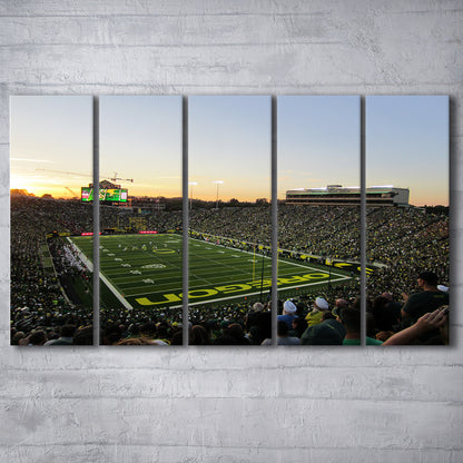 Autzen Stadium Oregon, Stadium Canvas, Sport Art, 5 Panel B, Extra Large Canvas, Canvas Print Wall Art