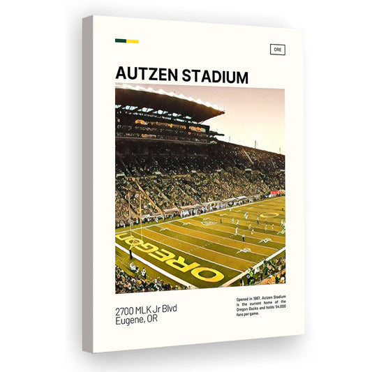 Autzen Stadium Print, Oregon Ducks Stadium Canvas Art, Fan Gifts, Sport Art, Canvas Print Wall Art