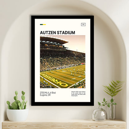 Autzen Stadium Print, Oregon Ducks Stadium Art, Gifts for him, Sport Art, Framed Art Print Wall Decor