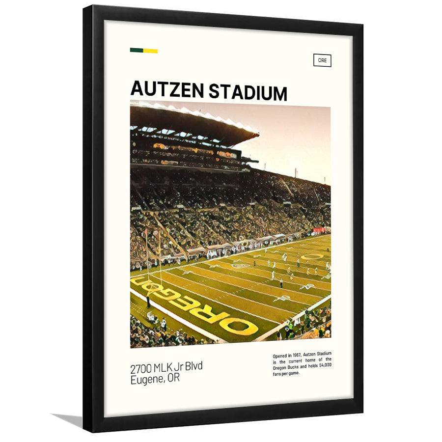 Autzen Stadium Print, Oregon Ducks Stadium Art, Gifts for him, Sport Art, Framed Art Print Wall Decor