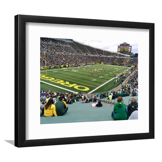 Autzen Stadium Section, Stadium Canvas, Sport Art, Gift for him, White Border Framed Art Print Wall Decor