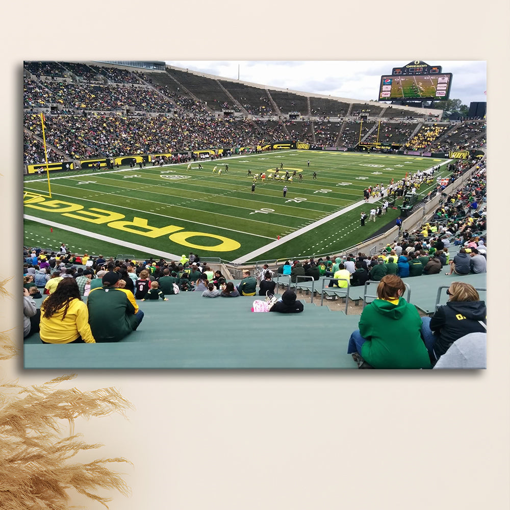 Autzen Stadium Section, Stadium Canvas, Sport Art, Gift for him, Man Cave Decor, Art Print, Canvas Print Wall Art