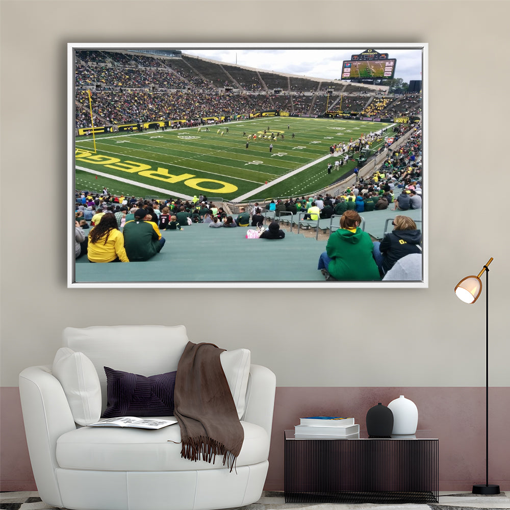 Autzen Stadium Section, Stadium Canvas, Sport Art, Framed Canvas Print Wall Art, Floating Frame