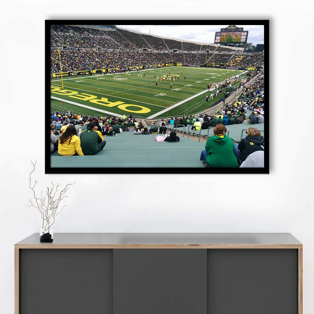 Autzen Stadium Section, Stadium Canvas, Sport Art, Gift for him, Framed Art Print Wall Decor, Picture Framed