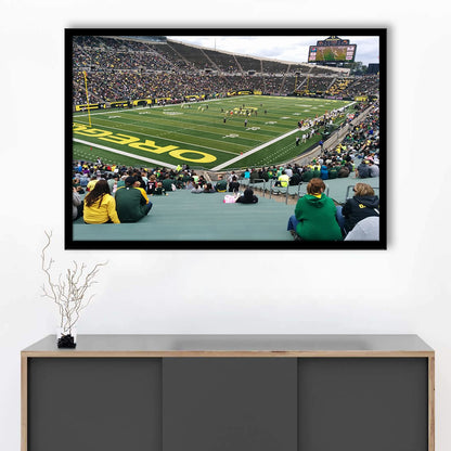 Autzen Stadium Section, Stadium Canvas, Sport Art, Gift for him, Framed Art Print Wall Decor, Picture Framed