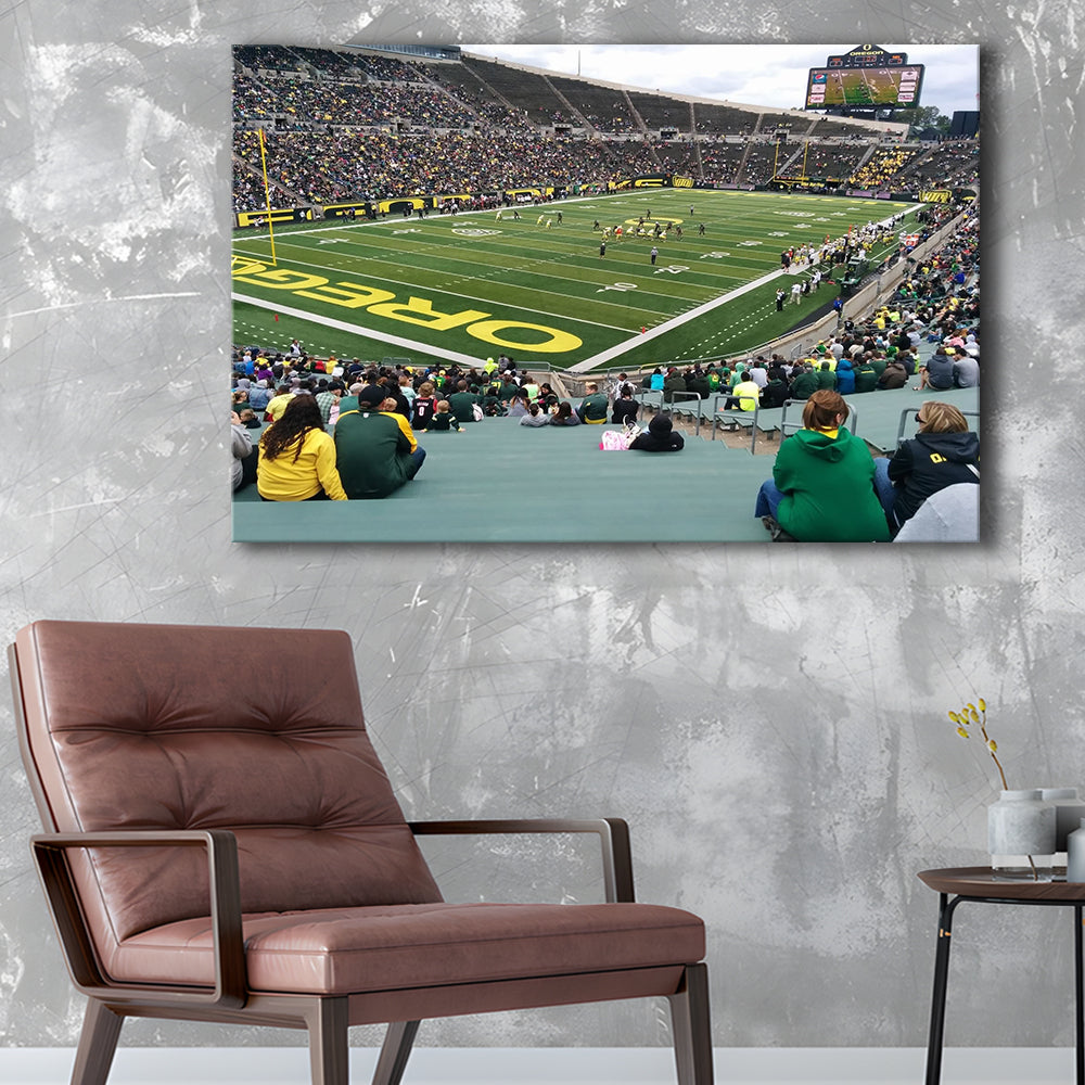 Autzen Stadium Section, Stadium Canvas, Sport Art, Gift for him, Man Cave Decor, Art Print, Canvas Print Wall Art