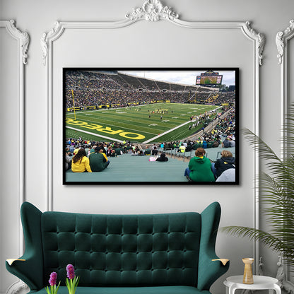 Autzen Stadium Section, Stadium Canvas, Sport Art, Gift for him, Framed Art Print Wall Decor, Picture Framed