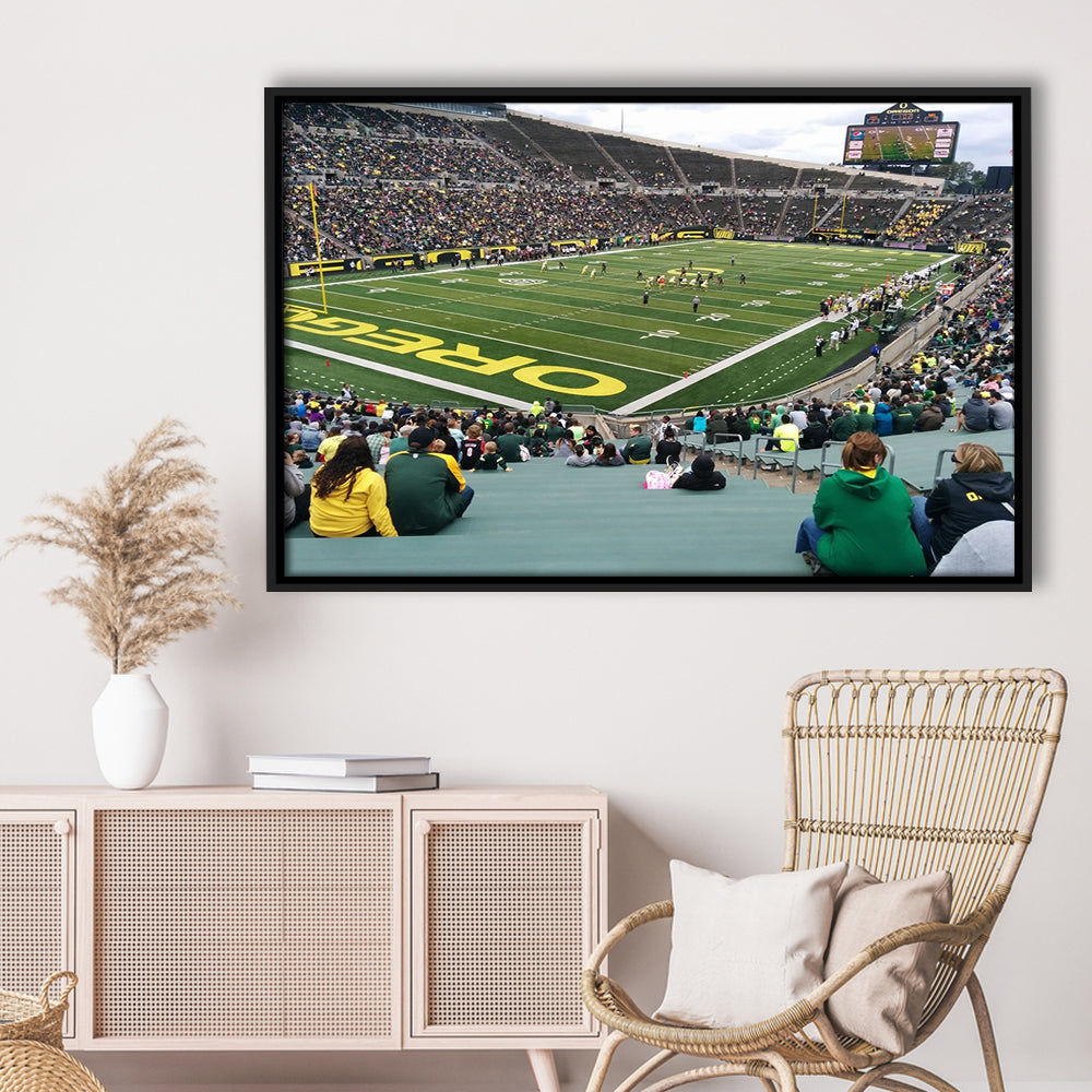 Autzen Stadium Section, Stadium Canvas, Sport Art, Framed Canvas Print Wall Art, Floating Frame