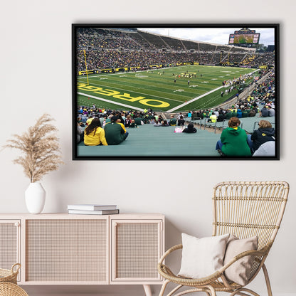 Autzen Stadium Section, Stadium Canvas, Sport Art, Framed Canvas Print Wall Art, Floating Frame