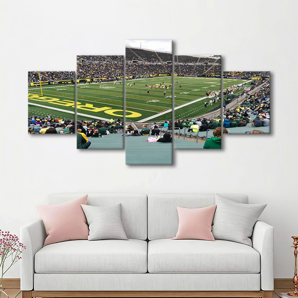 Autzen Stadium Section, Stadium Canvas, Sport Art, Gift for him, 5 Panel, Large Canvas, Canvas Print Wall Art