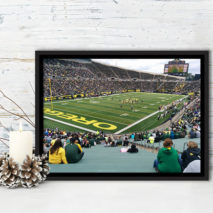 Autzen Stadium Section, Stadium Canvas, Sport Art, Framed Canvas Print Wall Art, Floating Frame