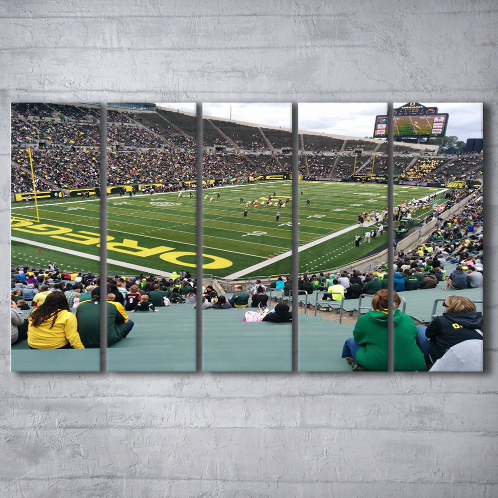 Autzen Stadium Section, Stadium Canvas, Sport Art, 5 Panel B, Extra Large Canvas, Canvas Print Wall Art