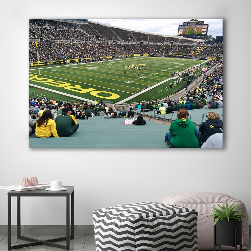 Autzen Stadium Section, Stadium Canvas, Sport Art, Gift for him, Man Cave Decor, Art Print, Canvas Print Wall Art