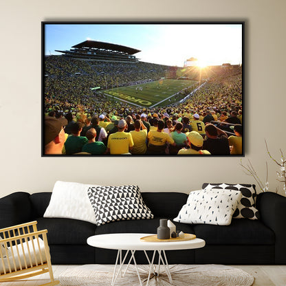 Autzen Stadium, Stadium Canvas, Sport Art, Framed Canvas Print Wall Art, Floating Frame