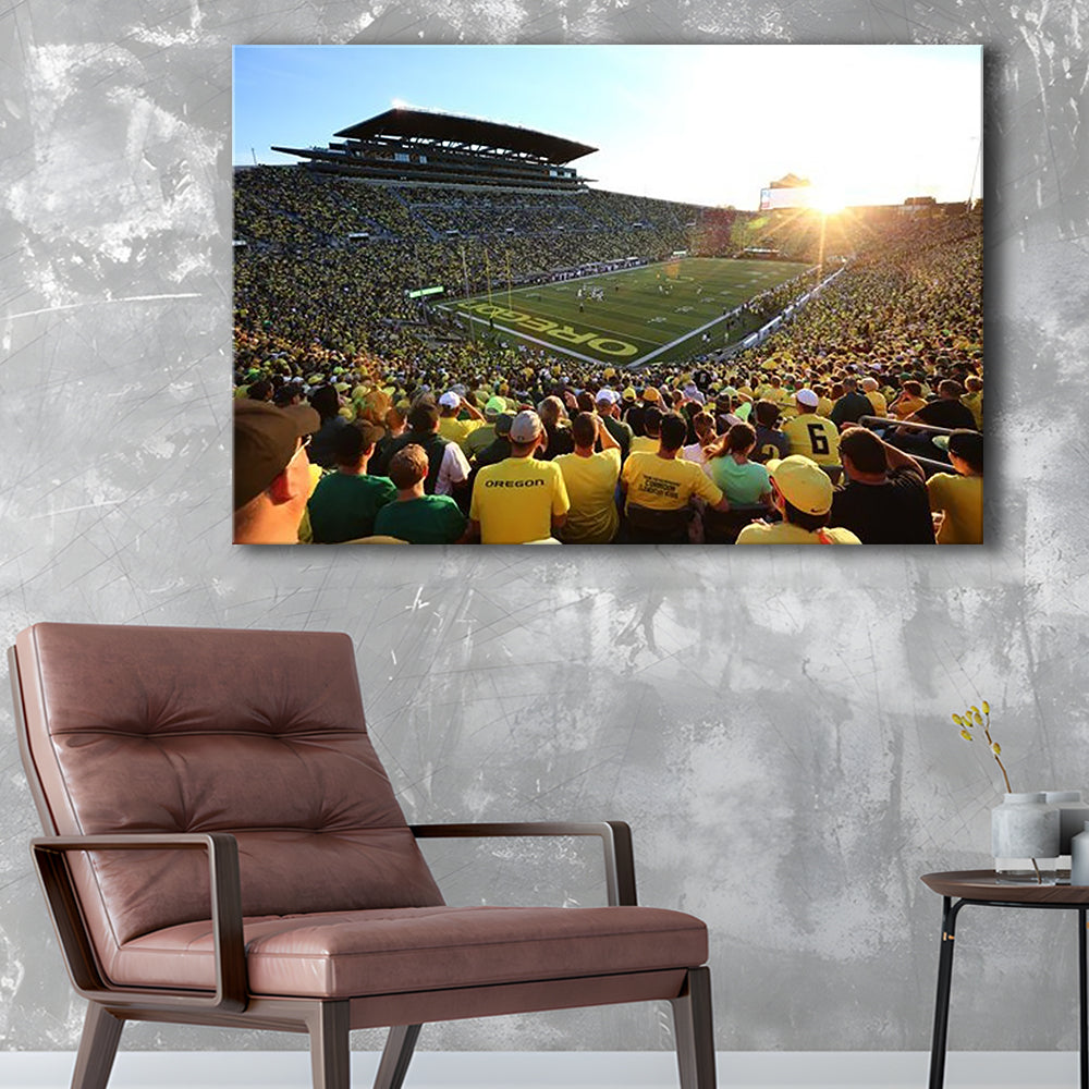 Autzen Stadium, Stadium Canvas, Sport Art, Gift for him, Man Cave Decor, Art Print, Canvas Print Wall Art