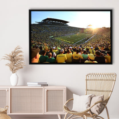 Autzen Stadium, Stadium Canvas, Sport Art, Framed Canvas Print Wall Art, Floating Frame