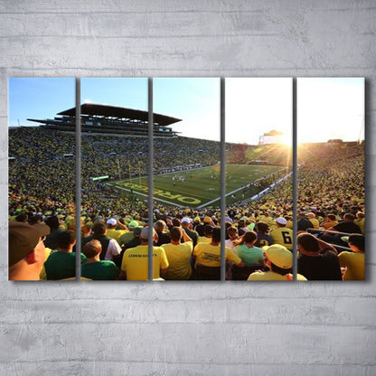 Autzen Stadium, Stadium Canvas, Sport Art, 5 Panel B, Extra Large Canvas, Canvas Print Wall Art