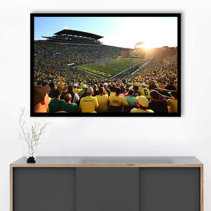 Autzen Stadium, Stadium Canvas, Sport Art, Gift for him, Framed Art Print Wall Decor, Picture Framed