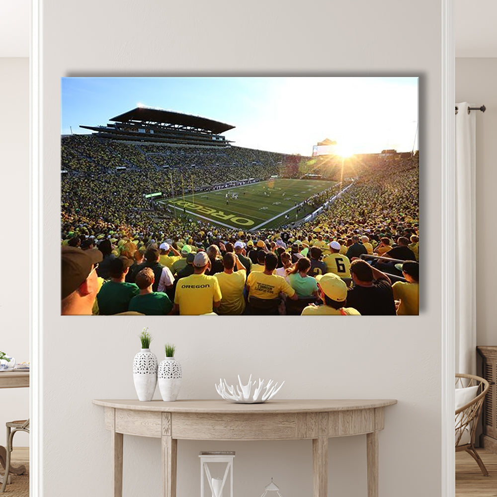 Autzen Stadium, Stadium Canvas, Sport Art, Gift for him, Man Cave Decor, Art Print, Canvas Print Wall Art