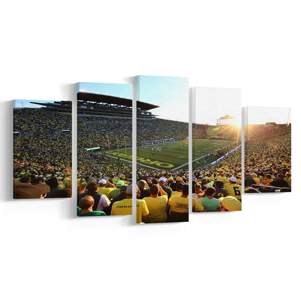 Autzen Stadium, Stadium Canvas, Sport Art, Gift for him, 5 Panel, Large Canvas, Canvas Print Wall Art